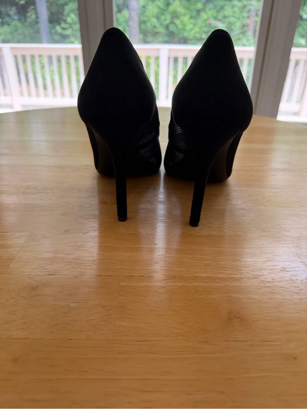 Jessica Simpson Black Mesh Pointed Pumps